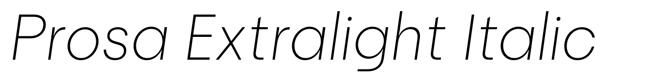 Prosa Extralight Italic
